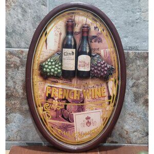 3D Vineyard Wine Themed Wall Decor Wine Bottles Grapes Decorative Plaque